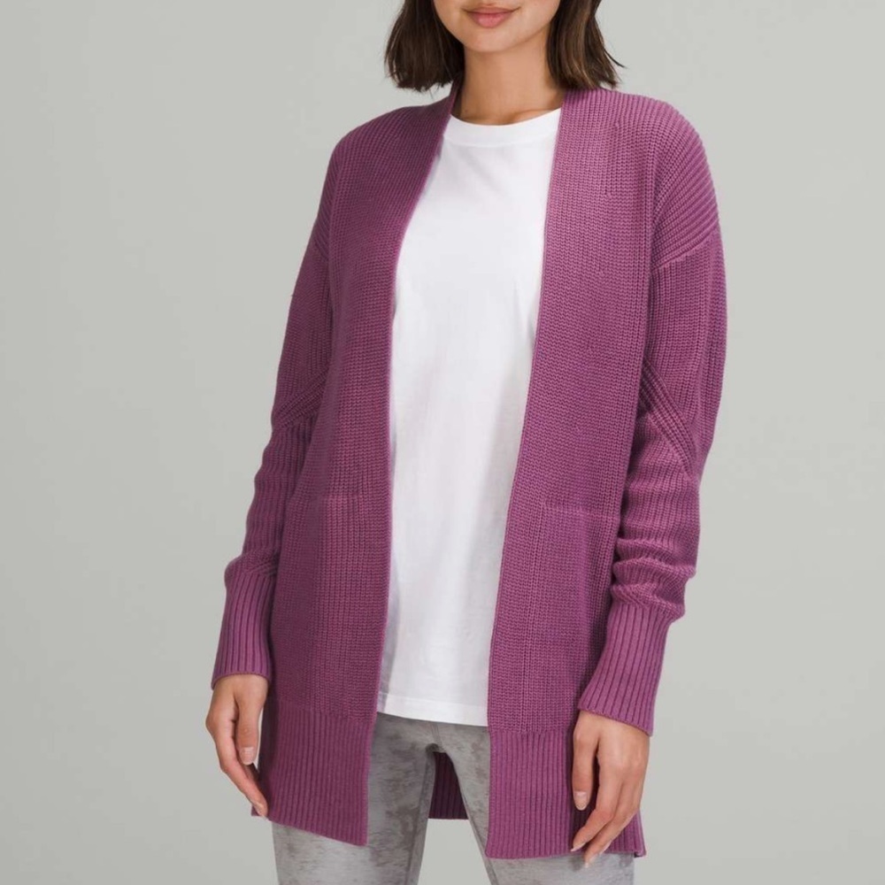 Lululemon Cashlu Sweater Wrap Vintage Plum